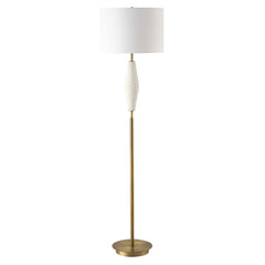 Quite The Buzz Brass/White Floor Lamp - Ornate Home