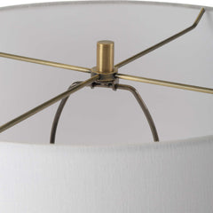 Quite The Buzz Brass/White Floor Lamp - Ornate Home