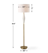 Quite The Buzz Brass/White Floor Lamp - Ornate Home