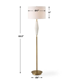 Quite The Buzz Brass/White Floor Lamp - Ornate Home