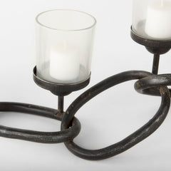 Quito Black Metal Chain-Link Five Candle Table Candle Holder - Ornate Home