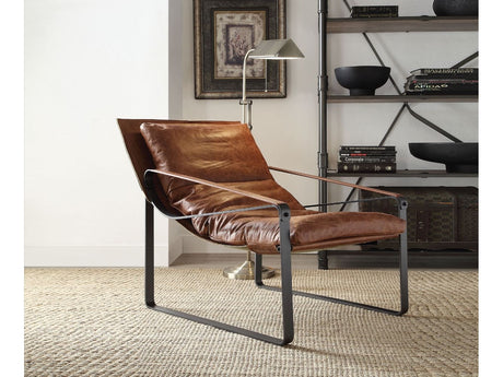 Quoba Cocoa Top Grain Leather Accent Chair - Ornate Home
