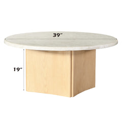 Qwin Coffee Table w/ Marble Top - Ornate Home