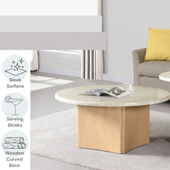 Qwin Coffee Table w/ Marble Top - Ornate Home
