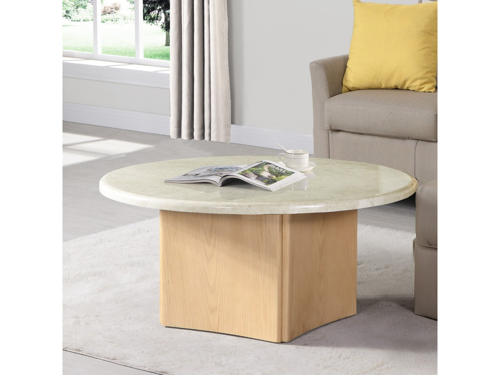 Qwin Coffee Table w/ Marble Top - Ornate Home