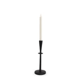 Qwin Matte Black Cast Aluminum Medium Candle Holder - Ornate Home