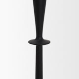 Qwin Matte Black Cast Aluminum Medium Candle Holder - Ornate Home