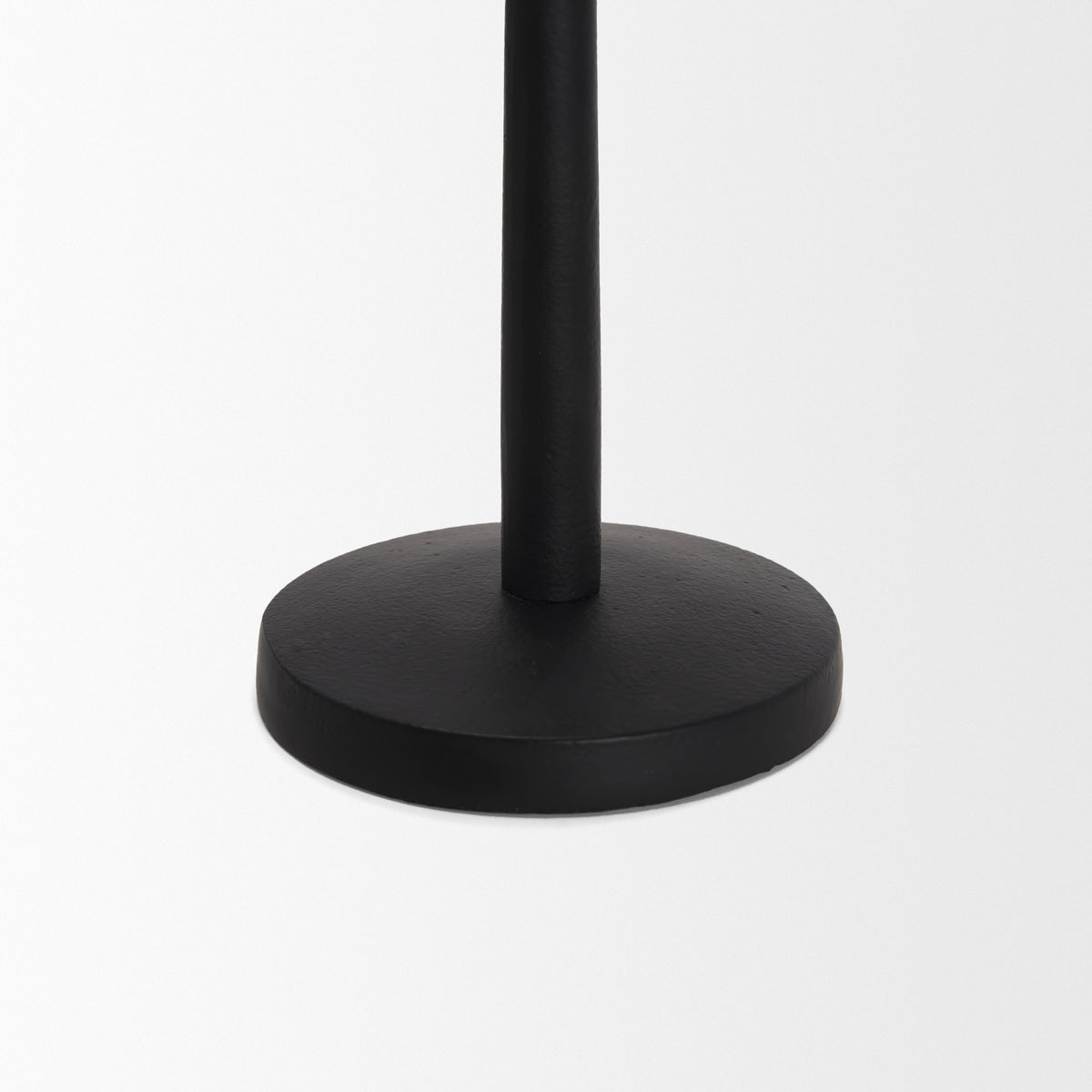 Qwin Matte Black Cast Aluminum Medium Candle Holder - Ornate Home