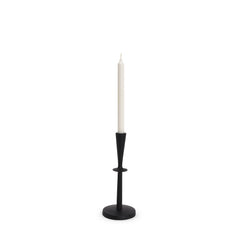 Qwin Matte Black Cast Aluminum Short Candle Holder - Ornate Home