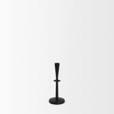 Qwin Matte Black Cast Aluminum Short Candle Holder