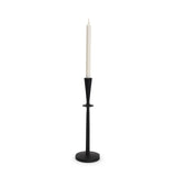 Qwin Matte Black Cast Aluminum Tall Candle Holder - Ornate Home