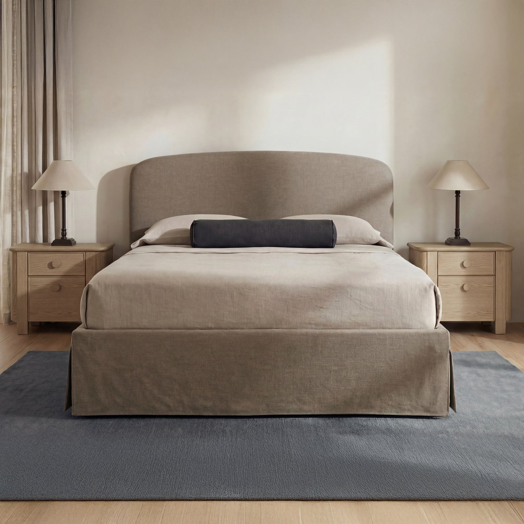 Joan Taupe Queen Storage Bed
