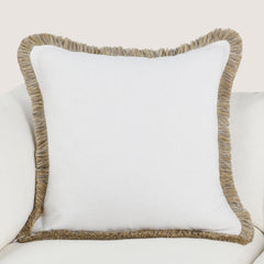 RO Cara Ivory/Natural Multiple Sizes Throw Pillow - Ornate Home