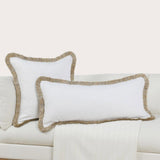 RO Cara Ivory/Natural Multiple Sizes Throw Pillow - Ornate Home
