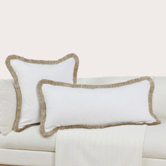 RO Cara Ivory/Natural Multiple Sizes Throw Pillow - Ornate Home