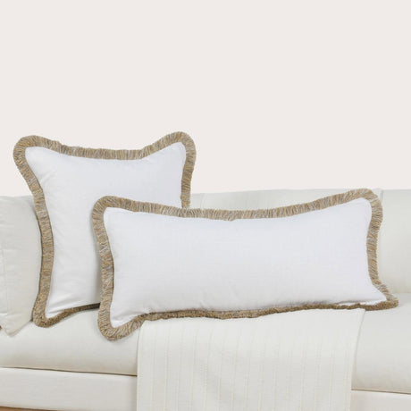 RO Cara Ivory/Natural Multiple Sizes Throw Pillow - Ornate Home