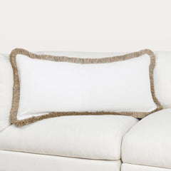 RO Cara Ivory/Natural Multiple Sizes Throw Pillow - Ornate Home