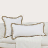 RO Cara Ivory/Natural Multiple Sizes Throw Pillow - Ornate Home