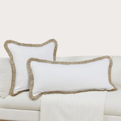 RO Cara Ivory/Natural Multiple Sizes Throw Pillow - Ornate Home