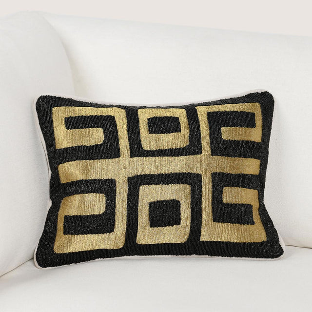 RO Dala Black/Gold 12x16 Throw Pillow (Set of 2) - Ornate Home