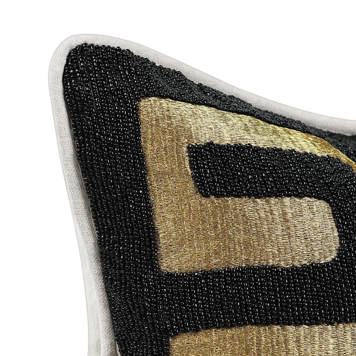 RO Dala Black/Gold 12x16 Throw Pillow (Set of 2) - Ornate Home