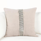 RO Lira Natural/Silver Multiple Sizes Throw Pillow - Ornate Home