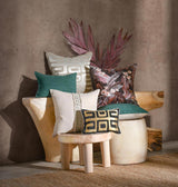 RO Lira Natural/Silver Multiple Sizes Throw Pillow - Ornate Home
