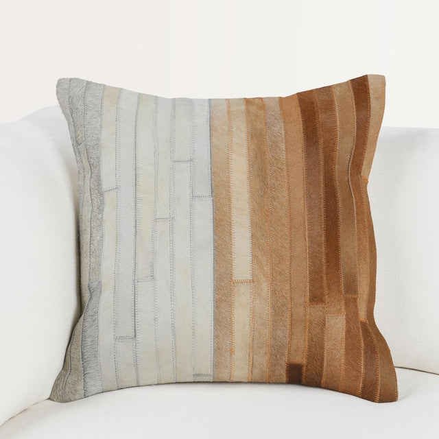 RO Meru Hide Tan Multi 20x20 Throw Pillow (Set of 2) - Ornate Home