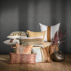 RO Meru Hide Tan Multi 20x20 Throw Pillow (Set of 2) - Ornate Home