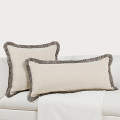 RO Nola Natural/Black Multiple Sizes Throw Pillow - Ornate Home