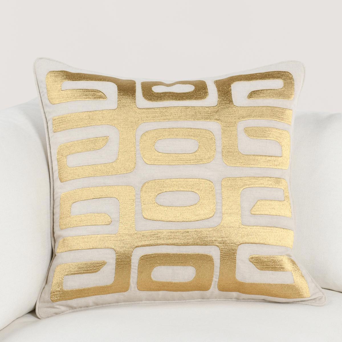 RO Zelo Natural/Gold 22x22 Throw Pillow (Set of 2) - Ornate Home