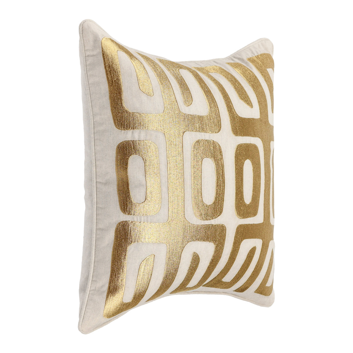 RO Zelo Natural/Gold 22x22 Throw Pillow (Set of 2) - Ornate Home