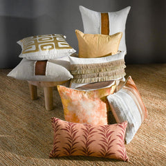 RO Zelo Natural/Gold 22x22 Throw Pillow (Set of 2) - Ornate Home