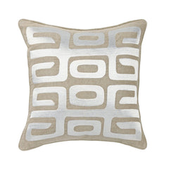 RO Zelo Tan/Silver 22x22 Throw Pillow (Set of 2) - Ornate Home