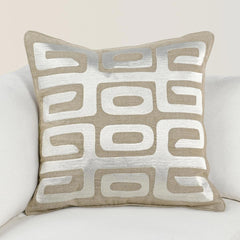 RO Zelo Tan/Silver 22x22 Throw Pillow (Set of 2) - Ornate Home