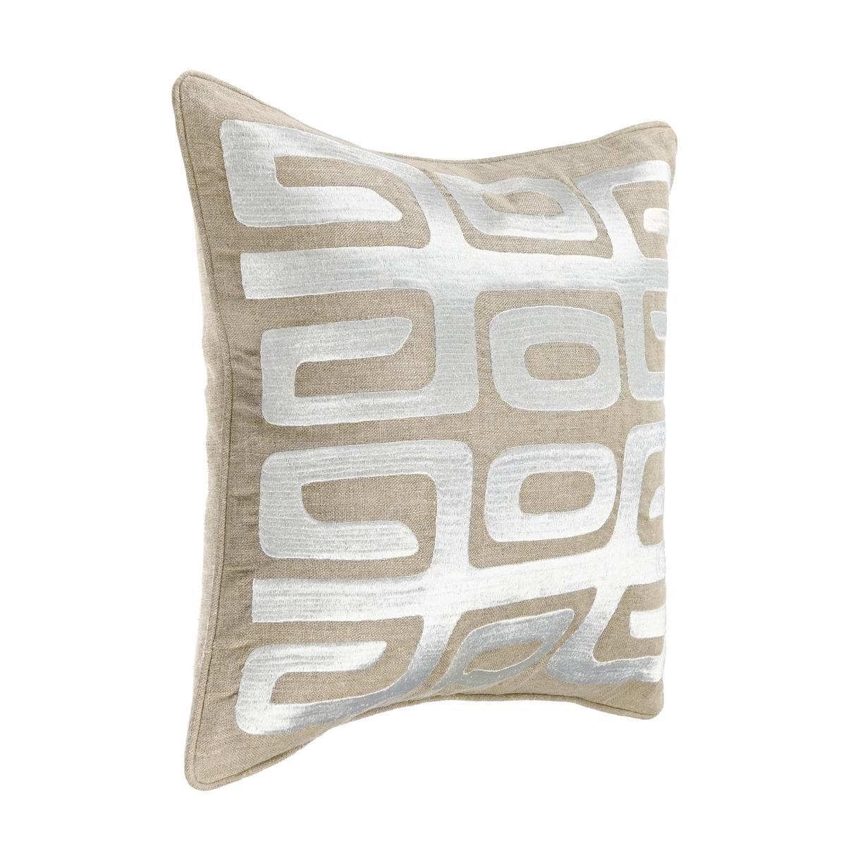 RO Zelo Tan/Silver 22x22 Throw Pillow (Set of 2) - Ornate Home