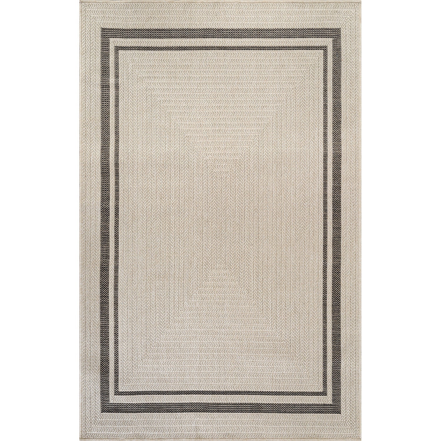 Royce Bone 6 Jute-Look Area Rug | Elegant & Washable