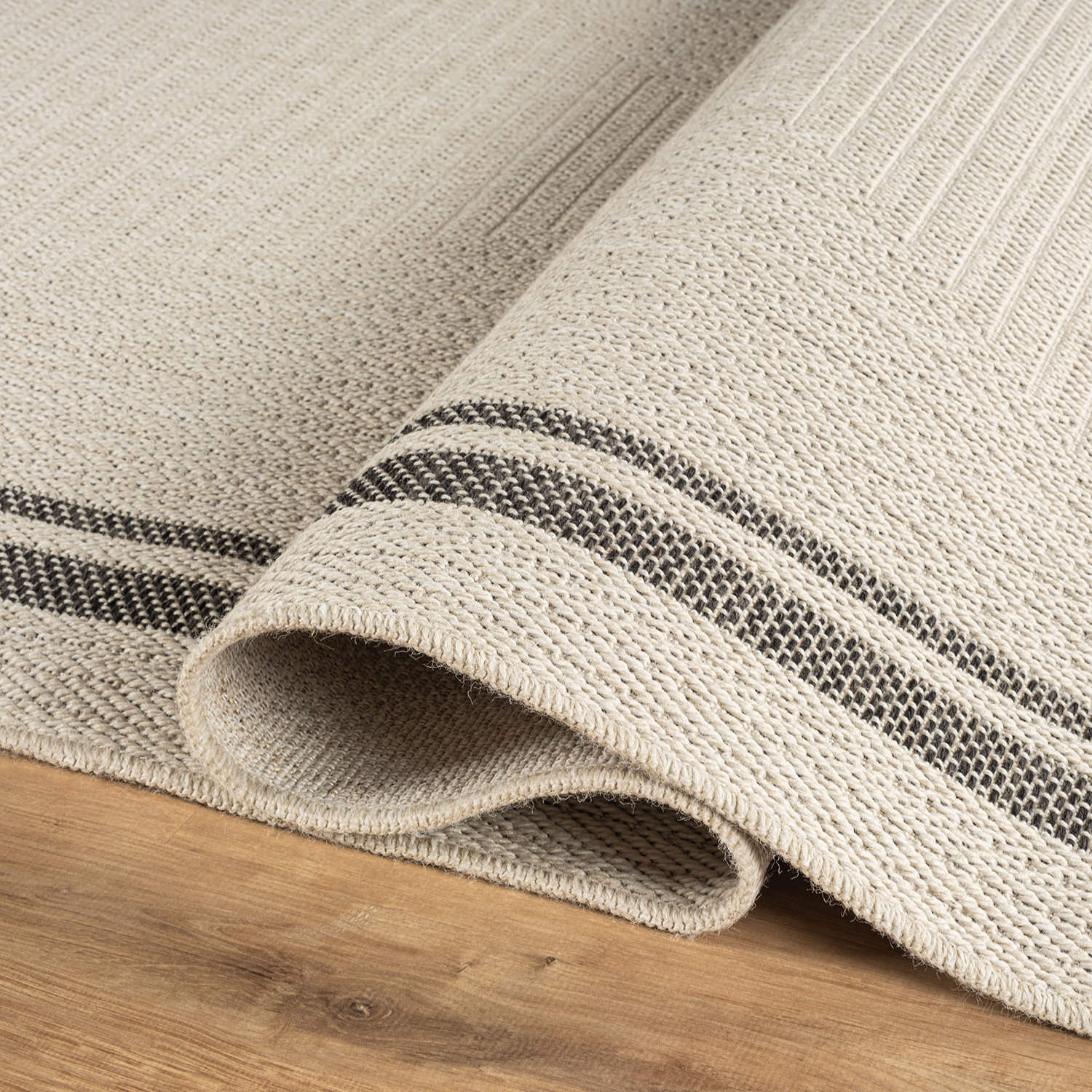 Royce Bone 6 Jute-Look Area Rug | Elegant & Washable