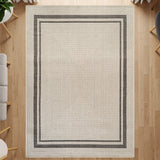 Royce Bone 6 Jute-Look Area Rug | Elegant & Washable