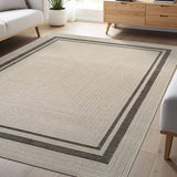 Royce Bone 6 Jute-Look Area Rug | Elegant & Washable