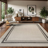 Royce Bone 6 Jute-Look Area Rug | Elegant & Washable