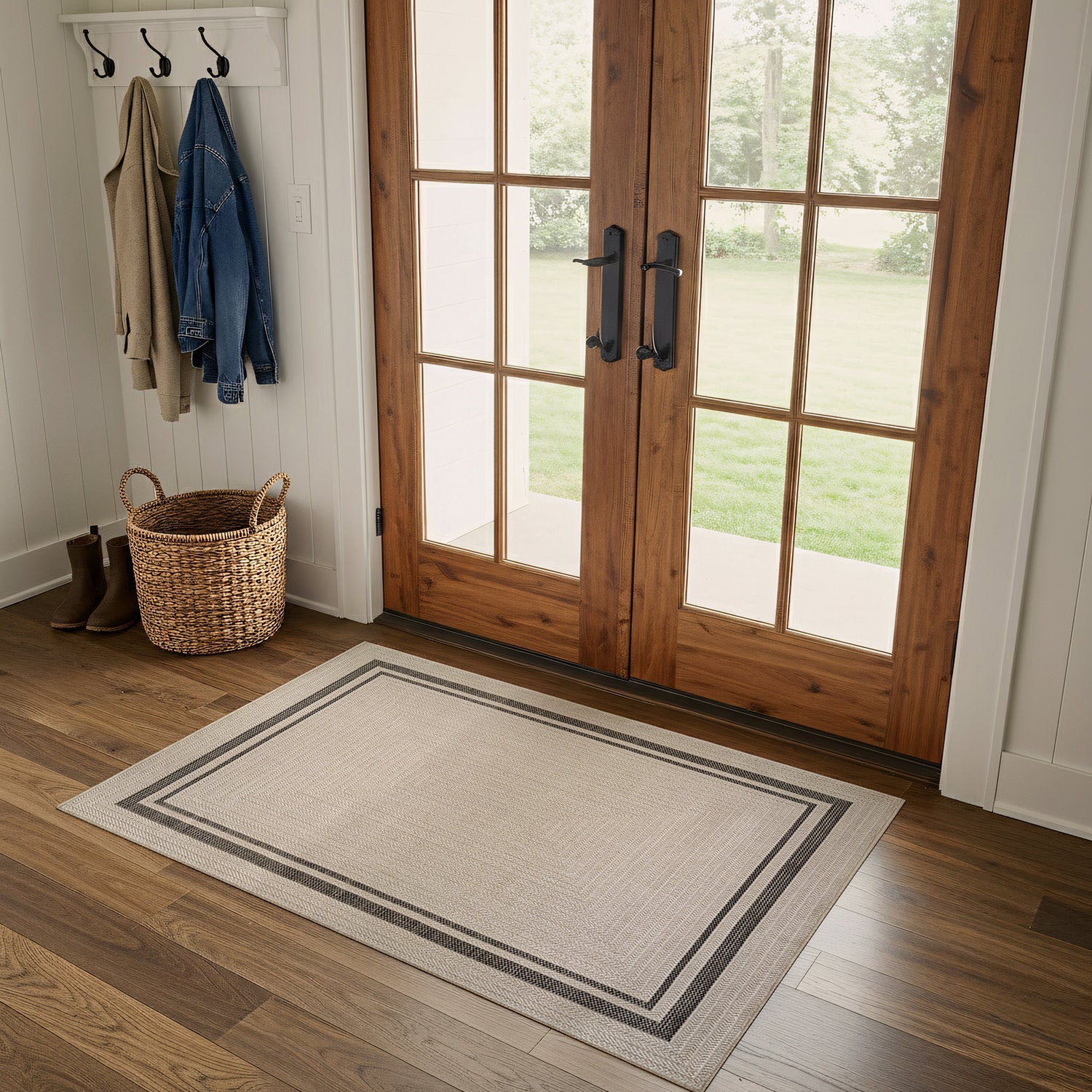 Royce Bone 6 Jute-Look Area Rug | Elegant & Washable