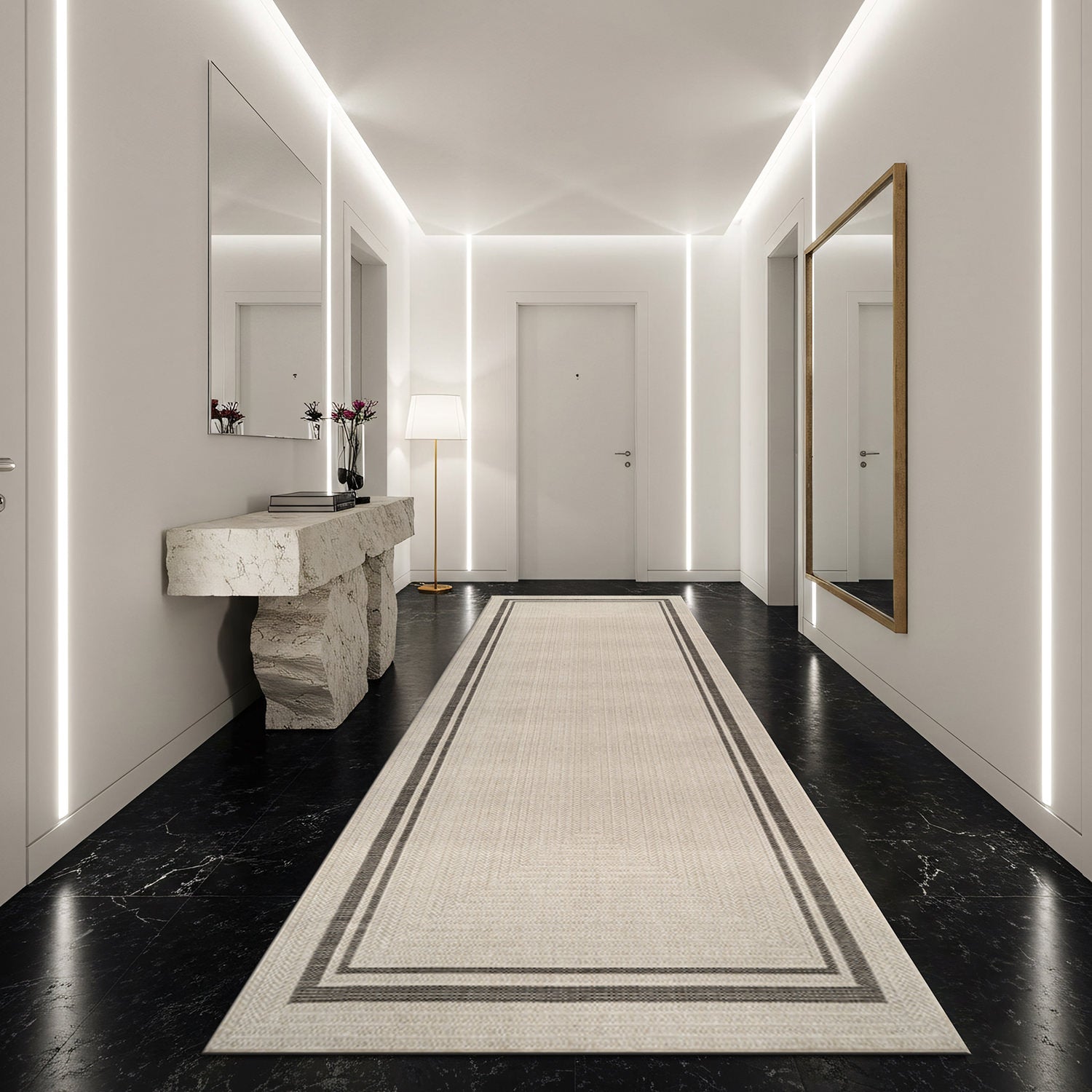 Royce Bone 6 Jute-Look Area Rug | Elegant & Washable