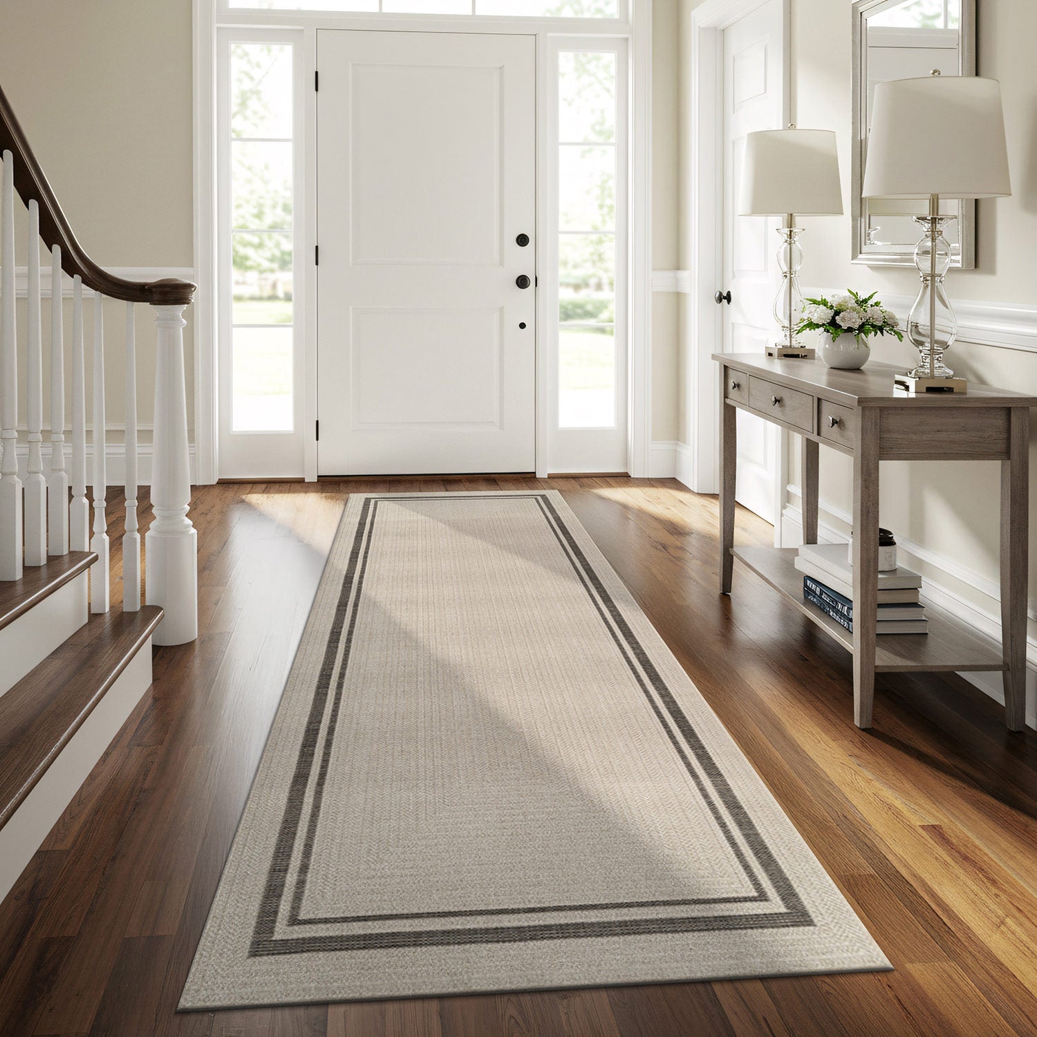 Royce Bone 6 Jute-Look Area Rug | Elegant & Washable