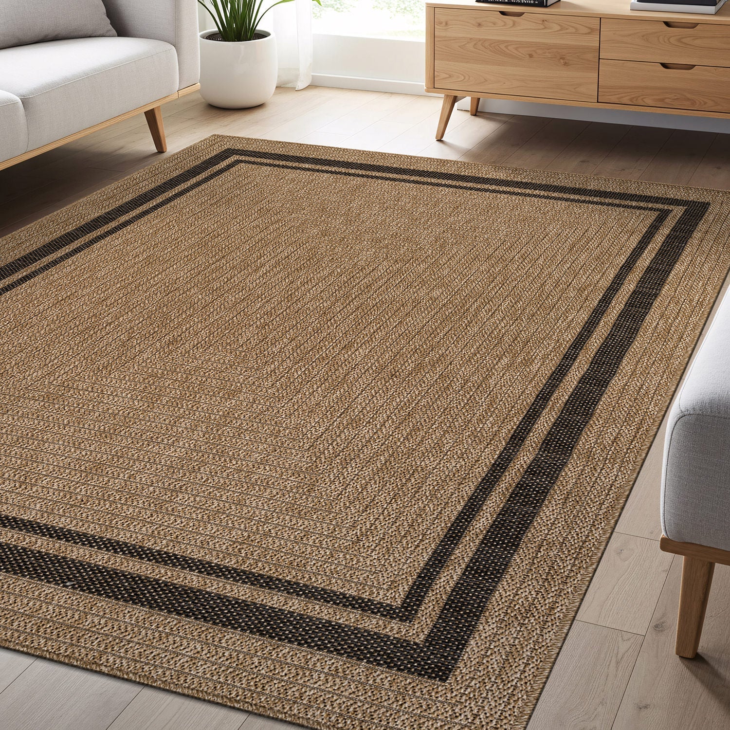 Royce Natural 6 Jute-Look Area Rug | Earthy Texture