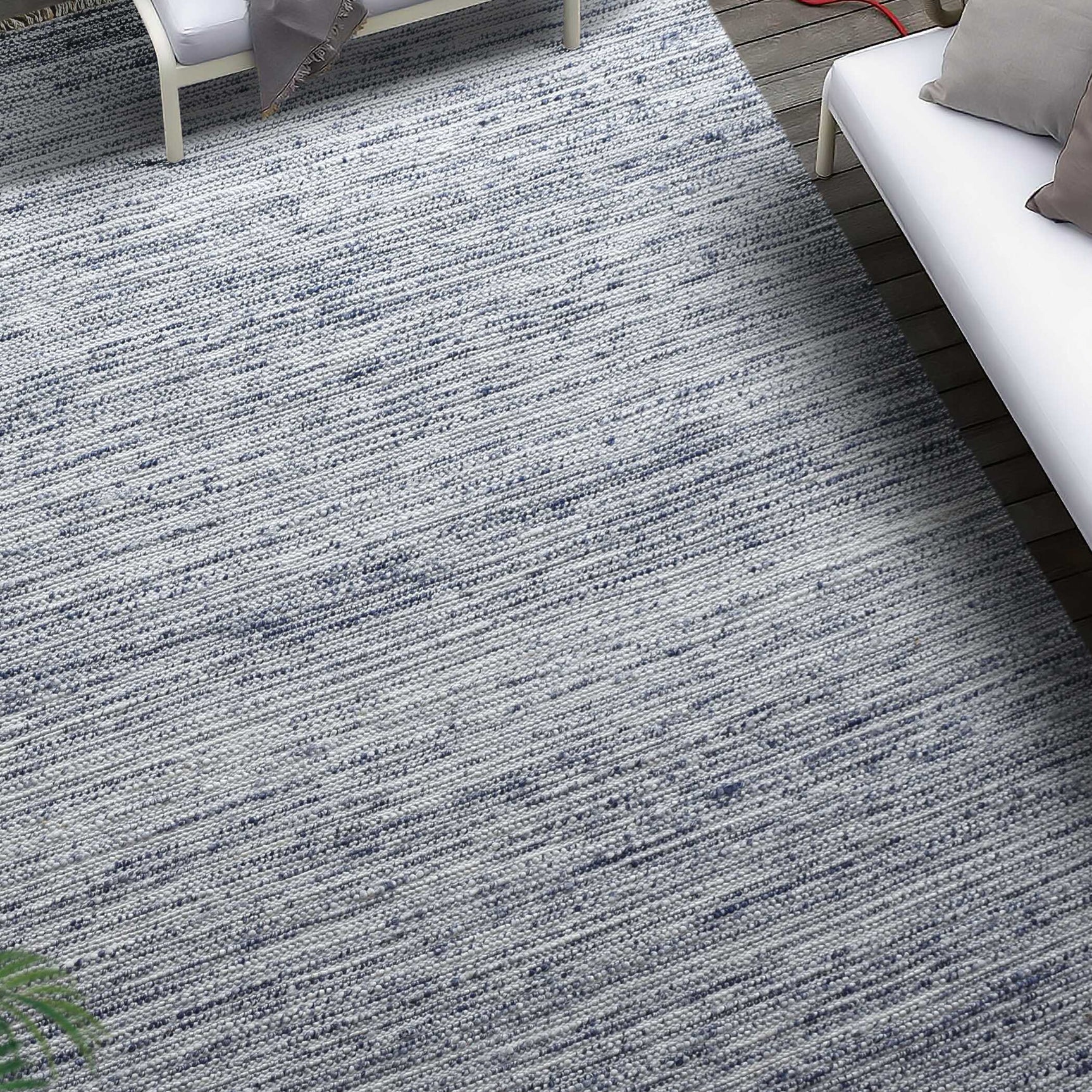 Khiara Blue/White Indoor-Outdoor 9 X 12 Rug