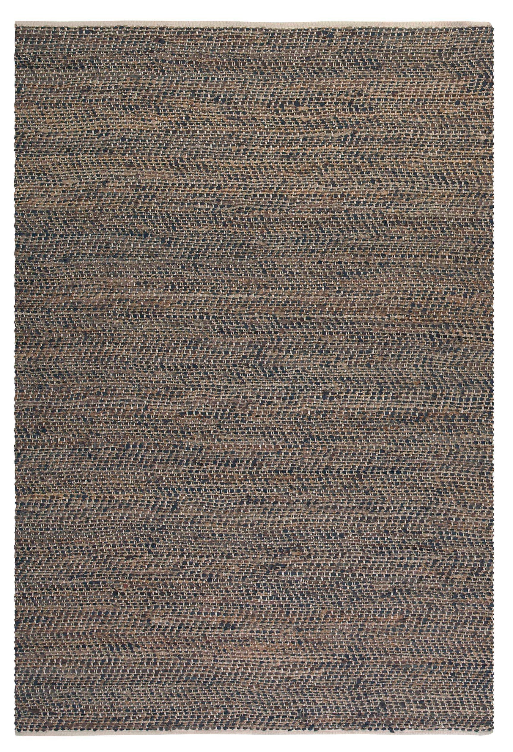Tobais Black/Brown 9 X 12 Rescued Leather & Hemp Rug