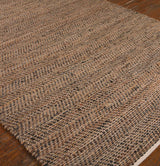 Tobais Black/Brown 9 X 12 Rescued Leather & Hemp Rug