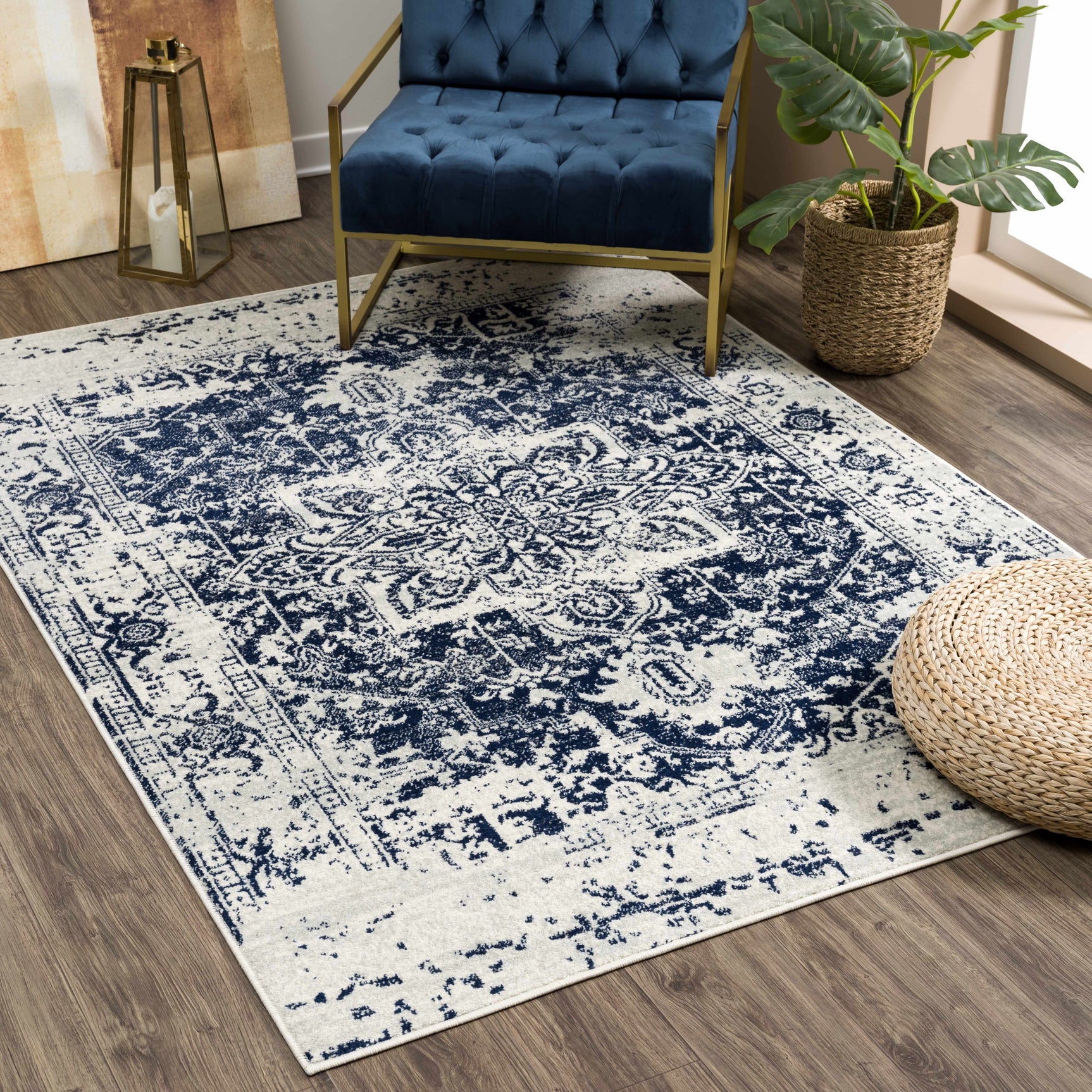 Rachel Navy Area Rug - Ornate Home