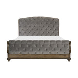 Rachelle Weathered Pecan/Gray 5-Piece Queen Bedroom Set - Ornate Home